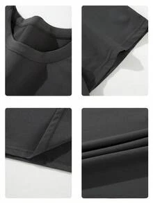 5 Pieces Of Men's Casual Sport T-Shirts, Solid Color Round Neck Short Sleeves, Quick-Drying Breathable Training Shirts, Fitness Running Shirts, Summer Casual Comfortable Tops