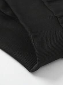 Men's Black Casual Short Sleeve Hoodie, With White Zipper And Drawstring Design, Suitable For Sporty Men's Daily Wear, Fashionable Leisure Tops, Fit For Play And Exercise