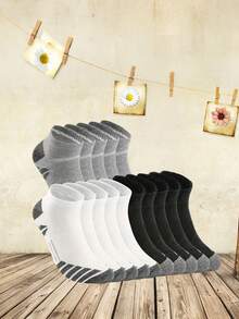 3pcs Moisture-Wicking, Breathable, Odor-Resistant Ribbed Ankle Socks - Multicolor - View 13