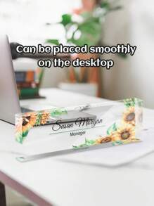 1pc Customized Desk Name Plate, 20*6*1.5cm, Acrylic Material, Multiple Styles Available, Support Customization Of Name/Text/Font/Color On Various Desk Plate Designs, Highly Transparent, Suitable As Personalized Appreciation Gift For Teachers, Bosses, Doctors, Managers, And As Desk Decor For Employees And Students Back To School