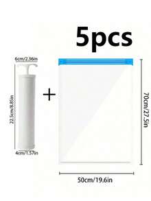 1 Pc Portable Travel Vacuum Compression Bag, Large Capacity PVC Vacuum Storage Bag, Space Saving Garment Bag For Clothes, Bedding, Shoes, Carpets, Pillows, Suitable For School, Home, Dorm, Business Travel, Vacation, Wardrobe - Multicolor - View 22