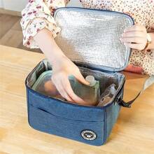 New Portable Lunch Bag Food Thermal Box Waterproof Office Cooler Lunchbox With Shoulder Strap Insulated Case,Large-Capacity Travel Hand-Held Shoulder Strap Insulated Bag, Lunch Box Bag, Student Thickened Waterproof Lunch Bag, Fresh-Keeping Aluminum Foil Picnic Bag