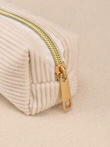 1/2/5个装灯芯绒白色铅笔盒，多功能铅笔盒，菱形图案大容量铅笔盒，文具包，学生铅笔盒，铅笔袋，书包