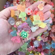 10/30/60pcs Various Luminous Mini Resin Animal Mushroom Figurines Miniature Figurines Ornament For Fairy Garden Accessories Aquarium Landscape Bonsai Decoration