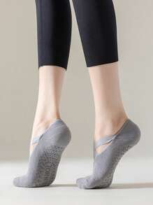 5 pares de calcetines de yoga para mujer, calcetines deportivos de danza antideslizantes de silicona, calcetines de fitness para Pilates de interior