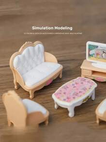 Mini Dollhouse Furniture Set, Suitable For Bedroom, Living Room And Bathroom Decor | Ideal Christmas/Halloween Gift, Dollhouse Miniatures. Mini Furniture Set, Fit For Doll House - Bedroom, Living Room, Kitchen, Bathroom Accessories - Holiday Gifts, Christmas, Halloween