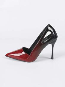 Chaussures à talons hauts élégantes et polyvalentes pour femmes, style minimaliste décontracté sexy et confortable, bout pointu, talons aiguilles noir et rouge, design chic haut de gamme