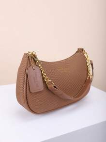 1pc PU Soft Face Shoulder Underarm Bag, Elegant Shoulder Bag, Casual Versatile Texture Chain Crossbody Purse, Solid Color Casual Daily Bag, Suitable For Daily Use - Travel, Work Or Shopping, College Classroom, Commuting, Shopping, Dating, Women's Gift, Business Commute