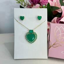 30 Necklace And Earring Set Designs For Mother's Day, Valentine's Day, Birthday, Etc. - Double Heart Semi-jewelry - View 2