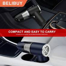 Aspiradora de mano portátil, alta succión, aspiradora de mano recargable para automóvil - aspiradora doméstica inalámbrica, robot aspirador, cepillo para polvo integrado, soplado y succión - perfecta para limpiar casas, pisos, sofás y más - Negro - Ver 11