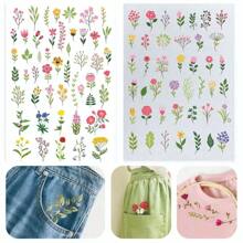 A Set Of Lace Embroidered Jeans Pocket Decoration Set, DIY Mixed-Color Fabric Craft Set With Calico, English Manual, Sewing Needle, Thread - All-Season Flower-Themed Decoration Set