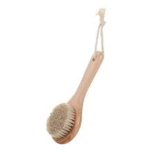 Pig Bristle Brush, Massage And Scrubbing Brush, Handheld Body Brush, Bath Brush, Round Bath Brush, Straw Wood Bath Brush Back To School