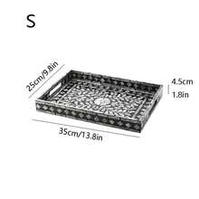 1pc Rectangular Mother Of Pearl Shell Tray, Luxury Natural Shell Decor For Living Room, Bathroom, Kitchen, Tableware, Cosmetics, Tea Table, Fruit Bowl, Party, Holiday Gifts, Wedding, Christmas, New Year - Black - View 13