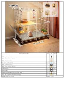 Jaula grande para conejo de fácil montaje con caja de arena, casa villa de gran tamaño para uso doméstico, jaula móvil conveniente para mascotas pequeñas