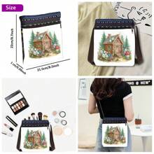 1 pieza Bolso de mano con arte de diamante DIY, Bolso bandolera de pintura de diamantes con forma de animal de 8,7 x 8,5 pulgadas con cristales de strás, cierre con cremallera y correa para mujer, bolso de hombro con forma especial perfecto para uso diario, cenas y viajes, gran regalo hecho a mano para el Día de la Madre, cumpleaños, fiesta de bodas, vacaciones y festivales