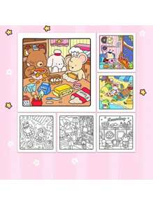 1pc COZY FRIENDS :42 Page Cozy Coloring Book [Cute] Kid Graffiti Painting Book Featuring Adorable Creatures Painting Book Montessori Drawing Toys Creative Gift .Easy To Color With Lines Coloring Book. Featuring Plants Coloring Book Adults[12 Color Marker Pen Set]
