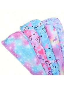 2pcs Microfiber Hair Towel Wrap For Kids 2 Packs Rapid Drying Hair Towel With Button Hair Turbans For Wet Hair Wraps Head Towel Wrap For Girls, Dark Unicorn