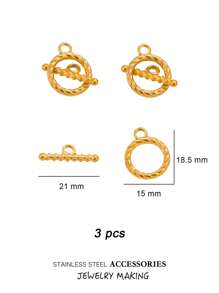 3 Stücke/Set Edelstahl Toggle OT Verschlüsse, Haken Schnallen Verbinder, Silber und Gold für Armband, Halsketten Herstellung, Herz, rund und andere Formen, 18 Karat Gold Schmuck, Accessoires, Halsketten Verlängerung, Schmuckherstellung, Armband Werkzeug, Kleinigkeiten, Anhänger für Schmuckherstellung, Bastelzubehör, Halsketten Verlängerung, Armband Verlängerung, Anhänger für Schmuckherstellung, Schmuck Zubehör & Komponenten, Schmuckherstellung Verschlüsse & Haken