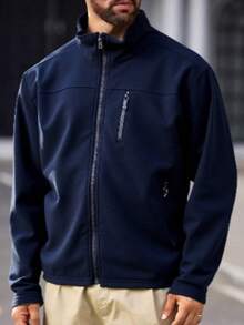 Men Jackets And Coats - Navy Blue - View 3