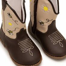 Baby Texan Booties Cheap Soft Comfortable Children's Shoes + 01 Pair Of Cotton Socks Ubuntu Baby Promotion - 芥末黃 - 查看 7