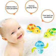 3 pezzi Tartarughina da bagno a carica per bambini, giocattolo per il bagnetto, giocattolo interattivo per bambini di 1 anno, adatto per bambini e bambine che amano giocare in acqua