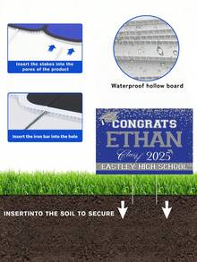 1pc Personalized Customized 2025 Campus Graduation Site Card, Can Upload Name And Class For Exclusive Customization, Waterproof Lawn Card Suitable For Outdoor Campus Venues - Multicolor - View 7