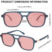 Retro Aviator Sunglasses For Women Men, Rectangle Womens Mens Shades Sun Glasses SJ2202 - Blue - View 4