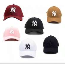 New York Curved Brim Cap For Men And Women In All Colors - Đen và trắng - Xem 2