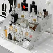 Desktop Shelf, 5-Tier Clear Cosmetic Organizer Acrylic Spice PET Kitchen - Multicolor - View 2