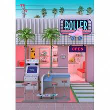 1PC Optional Frame Neon Synthwave Arcade Zone Dream Posters Canvas Painting Game Playroom Wall Art Picture For Cafe Club Room Home Decoration Reusable Frame ,Wall Art With Frame - Multicolor - View 61