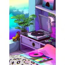 1PC Optional Frame Neon Synthwave Arcade Zone Dream Posters Canvas Painting Game Playroom Wall Art Picture For Cafe Club Room Home Decoration Reusable Frame ,Wall Art With Frame - Multicolor - View 28