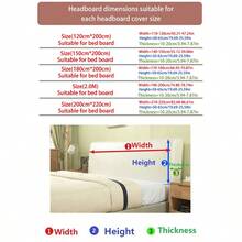 1 tấm bọc đầu giường, họa tiết lá, dệt jacquard, độ đàn hồi cao, chống bẩn, mềm mại và thân thiện với da, tấm bảo vệ đầu giường phòng ngủ, phù hợp với kích thước đầu giường 1,2M/1,5M/1,8M/2,0M/2,2M - Màu xám đen - Xem 2