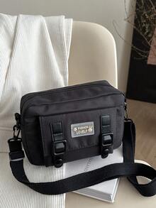 Casual One Shoulder Camera Bag, Portable Small Square Pouch, Convenient Storage Bag, Lightweight And Sling Design - Black - View 2