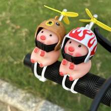 1 Stück süßer Schweinskopf Motorrad/Fahrrad Lenkerdekor, kreatives personalisiertes Geschenk, modischer Schwein Helm, Motorrad Zubehör