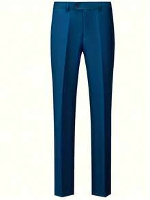 3 件套男士时尚修身纯色弹力西装套装，包含夹克、背心和裤子，商务/正装