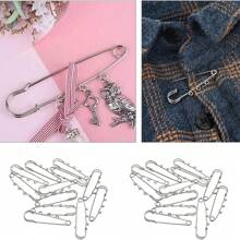 10pcs Large Pins Brooch Blank Base With 1/2/3/4/5 Loops Rings For DIY Jewelry Clothes Craft Making Supplies Accessories