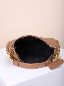 1pc PU Soft Face Shoulder Underarm Bag, Elegant Shoulder Bag, Casual Versatile Texture Chain Crossbody Purse, Solid Color Casual Daily Bag, Suitable For Daily Use - Travel, Work Or Shopping, College Classroom, Commuting, Shopping, Dating, Women's Gift, Business Commute