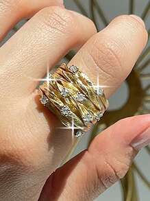 1 buc Inele de logodnă cu zirconiu cubic geometric plin de farmec, sortate după mărime, inele de logodnă cuplu, răsucite de lux pentru femei, decorațiuni zilnice, întâlniri, banchet, bal, petrecere, inel de bijuterii