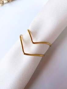 6 ou 12 Argola Porta Guardanapo Mesa Posta Minimalista Dourado Casamento