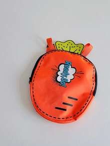 1pc New Versatile Carrot Backpack With Contrast Color, Creative And Waterproof For Outdoor Use