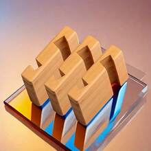 حامل الهاتف على المكتب الأنيق من الخيزران - قاعدة خيزران للهاتف ذات زاويتين، مناسبة للهواتف الذكية والأجهزة اللوحية، مناسبة لاكسسوارات المكاتب والمنازل، مريحة لليدين