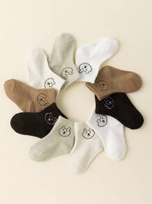 5 Pairs Of Spring, Summer, Autumn Short Socks For Boys And Girls Aged 0-6, Comfortable, Soft, Cute, Bear, Baby Socks