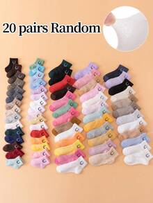 10 双笑脸儿童袜子，适合春夏季 - 彩色 - 查看 62