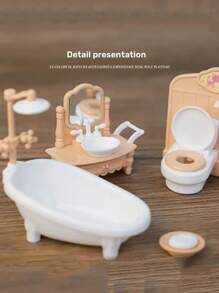 Mini Dollhouse Furniture Set, Suitable For Bedroom, Living Room And Bathroom Decor | Ideal Christmas/Halloween Gift, Dollhouse Miniatures. Mini Furniture Set, Fit For Doll House - Bedroom, Living Room, Kitchen, Bathroom Accessories - Holiday Gifts, Christmas, Halloween