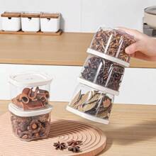 6/8pcs Reusable Small Frozen Food Storage Containers, Stackable Sealed Spice Jars Set, Refrigerator Replacement Storage Boxes, Durable Food Sealing Containers For Spices, Herbs And Condiments, Ideal For Fridge Organization, Kitchen Storage, And Outdoor Camping