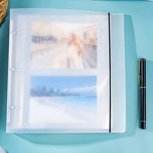 Álbum de Fotos Transparente Mate con Correa de 3in, 4in, 5in, 6in, 7n, Álbum de Tarjetas Pequeñas de Gran Capacidad, Álbum de Fotos de Hojas Sueltas - 7 pulgadas - Ver 5