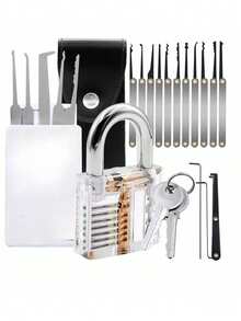 Lock Pick Set,20-Piece Lock Set Padlock And Detailed Instructions - Professional Lock Kit For Beginners, Experts - Portable Men Gadgets For Security And Training And Puzzle Type - View 2