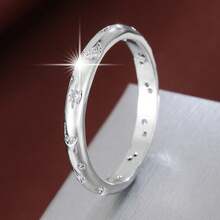 1pc Creative Geometric Design Cubic Zirconia Ring For Girls, Gift For Elders, Ramadan Gift