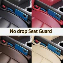 2pcs (One Pair) Car Seat Gap Filling Storage Rack, With Phone Holder, Car Seat Gap Storage Rack, Anti Drop, Basic Car Parts Car Side Seat Gap Filler, (Beige And Brown)