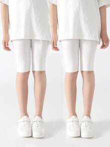 1/2 件儿童凉爽柔软透气 3/4 紧身裤，适合春夏季日常穿着